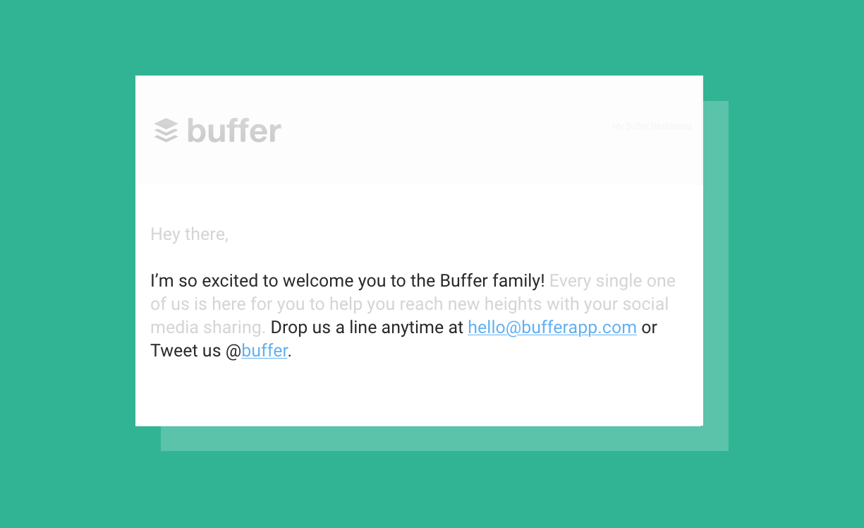 buffer welcome email