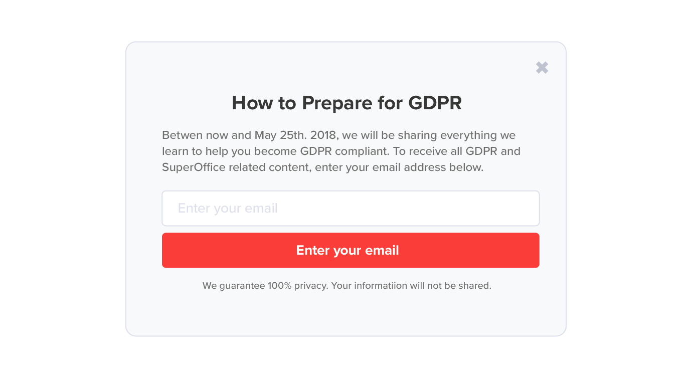 GDPR compliant website pop up