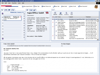 SuperOffice With 3 different panels