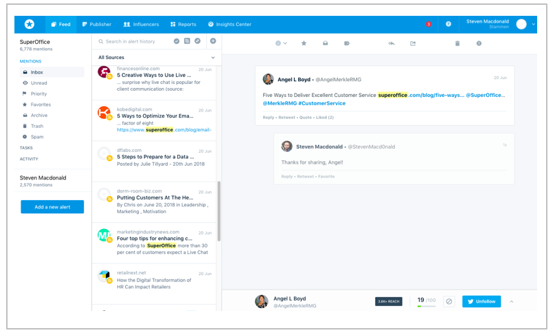 Use social listening tools to track mentions